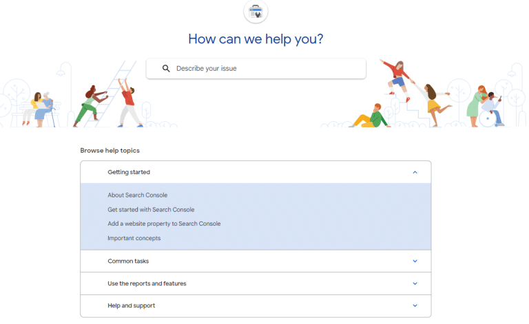 Screenshot of Google Search Console help page.