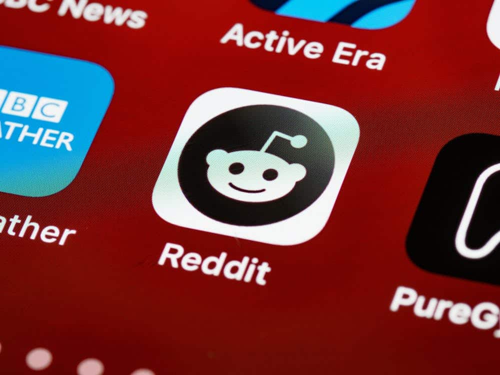 Close up of the Reddit app on a mobile device.
